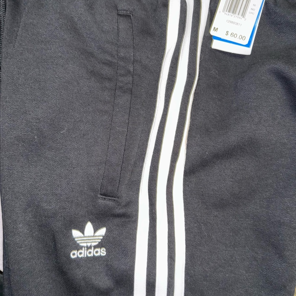 NWT Adidas Men’s Black and White 3- Stripe Pants Size Medium - Picture 7 of 7